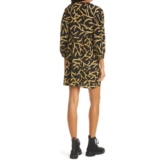 ba&sh Constance Vines Long Sleeve Minidress shapeless flowy bohemian effortless - Picture 5 of 13